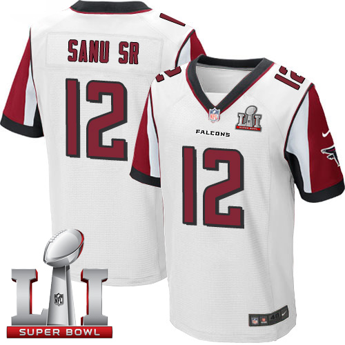 Nike Falcons #12 Mohamed Sanu Sr White Super Bowl LI 51 Men's Stitched NFL Elite Jersey